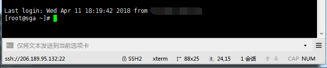 Xshell 成功登录服务器后的界面